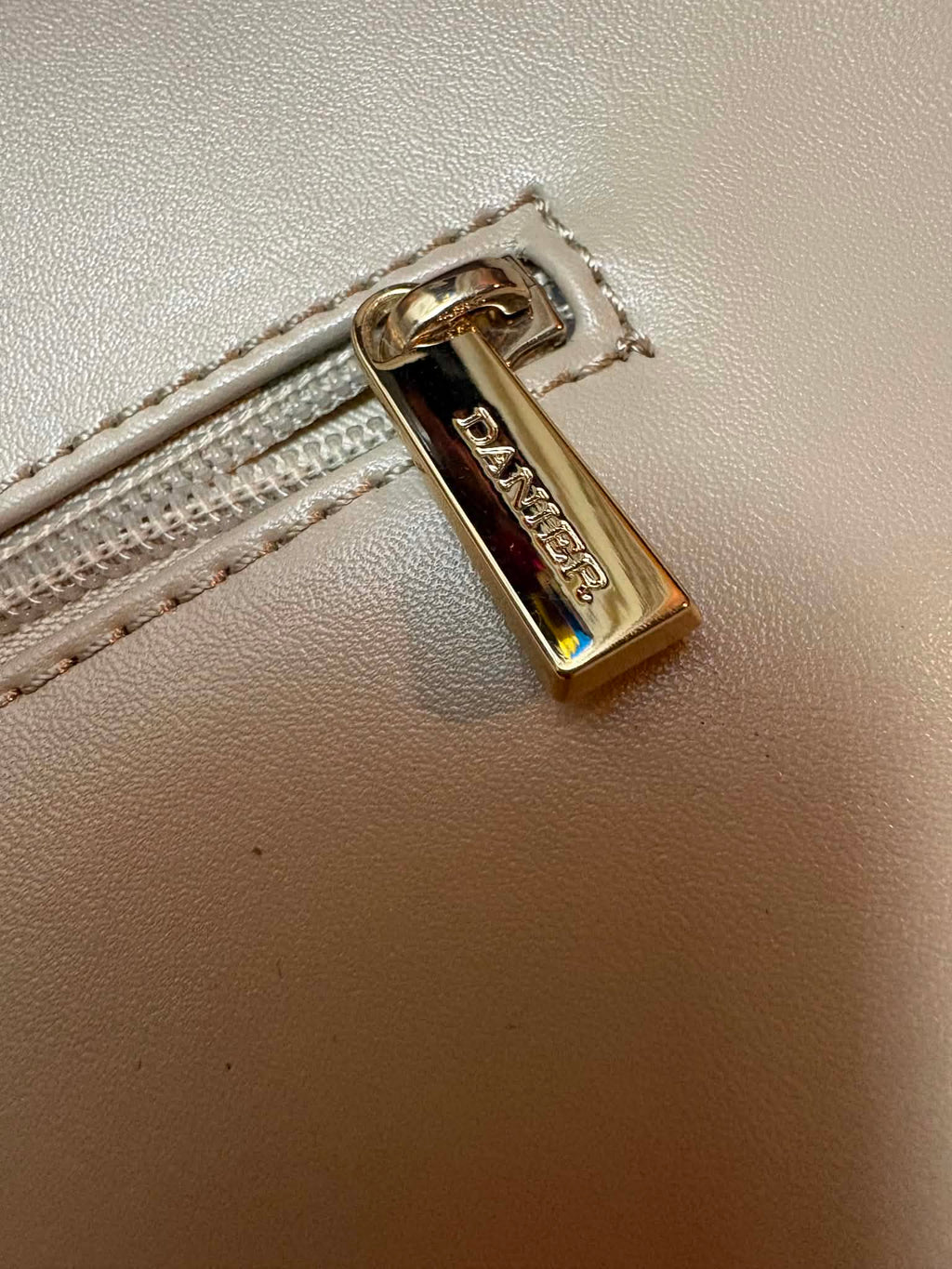 Sac Damier cuir crème
