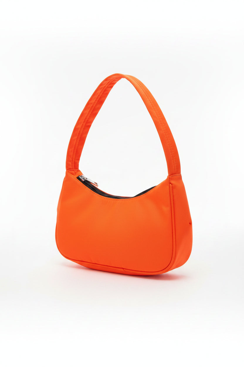petit sac Y2K orange fluo en nylon