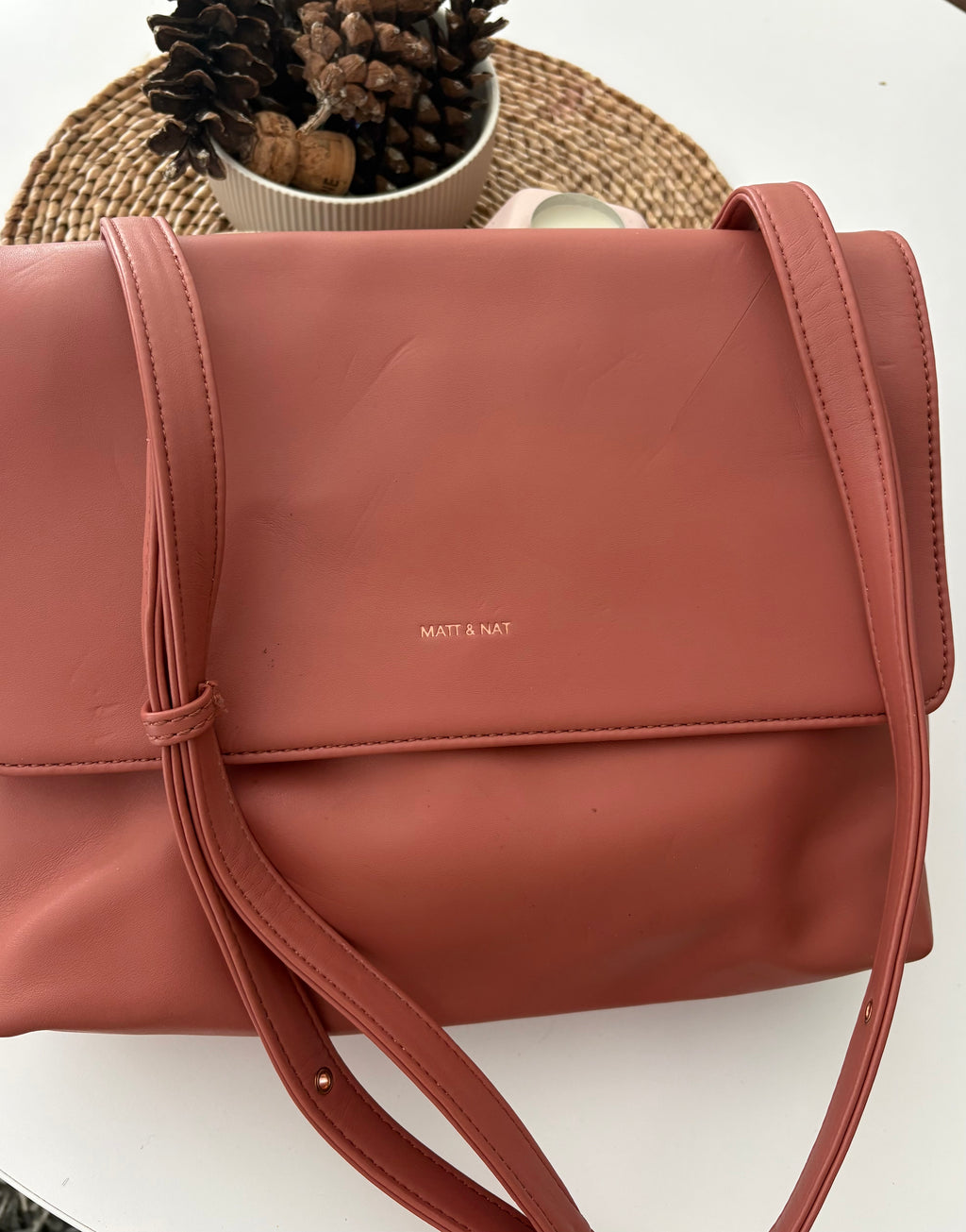 Sac saumon cuir végétalien Matte and Nat