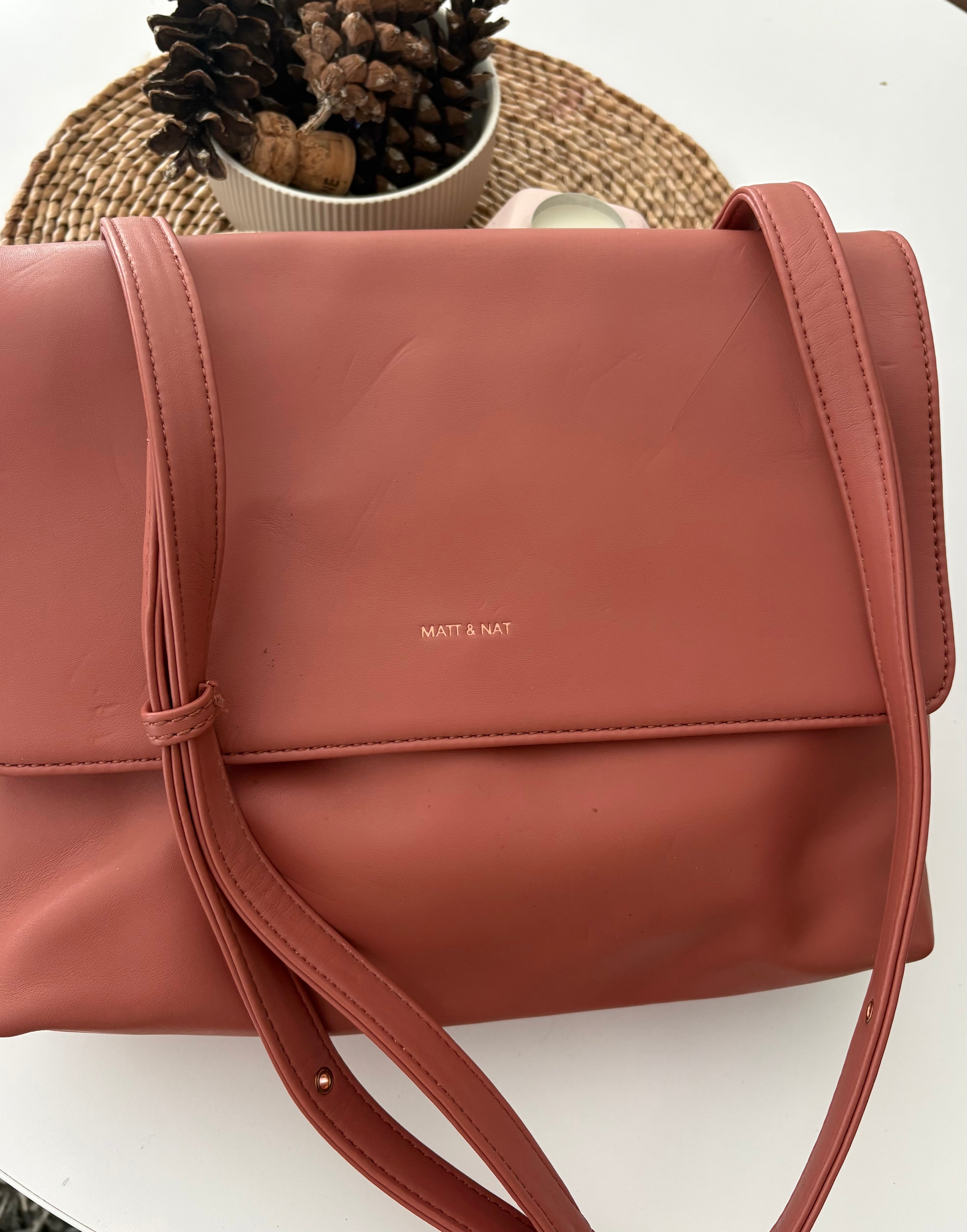 Sac saumon cuir végétalien Matte and Nat