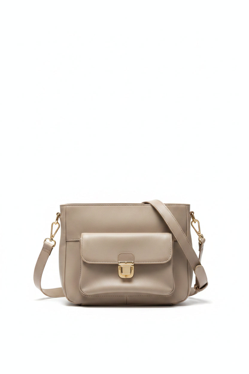 Sac Damier cuir crème