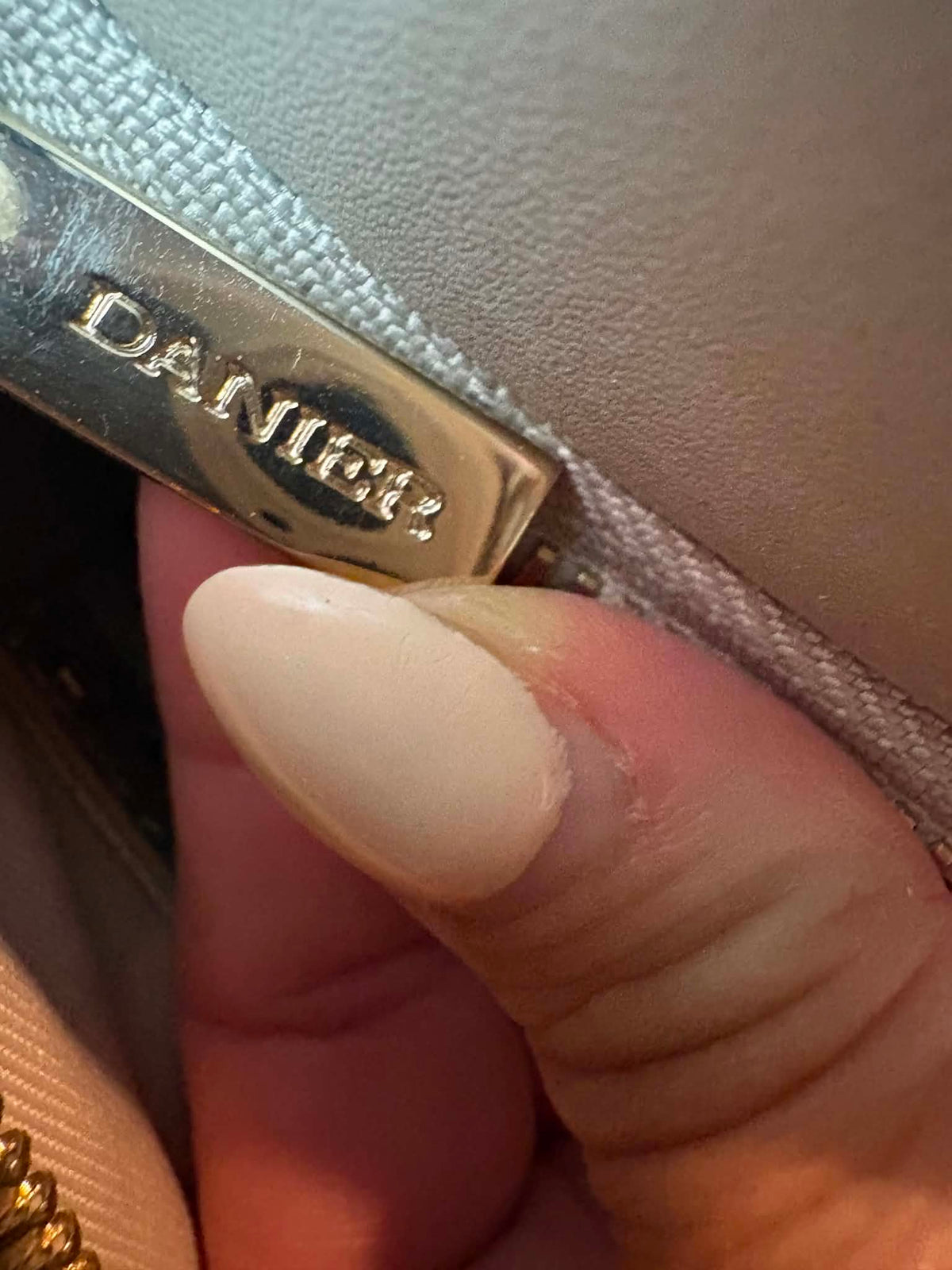 Sac Damier cuir crème