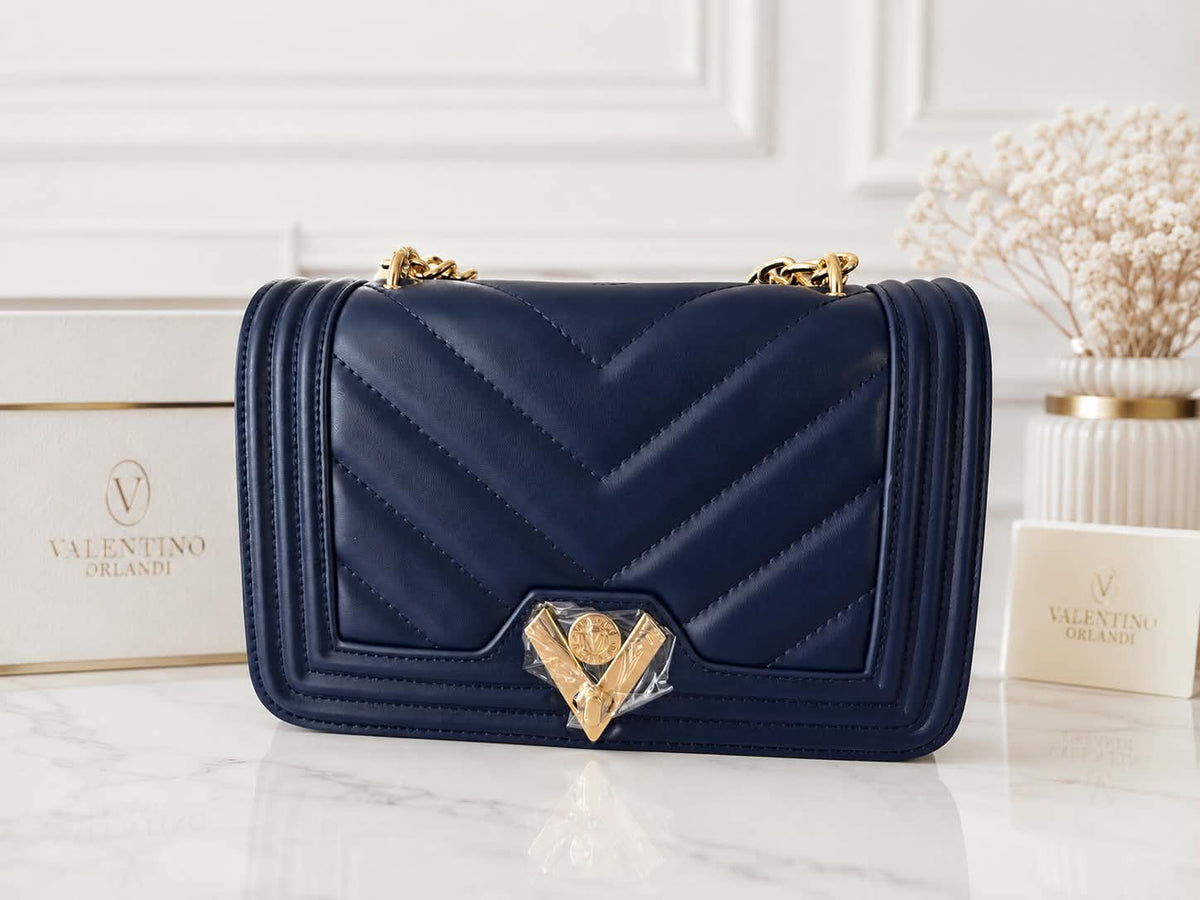 Sac bleu foncé Valentino Orlandi