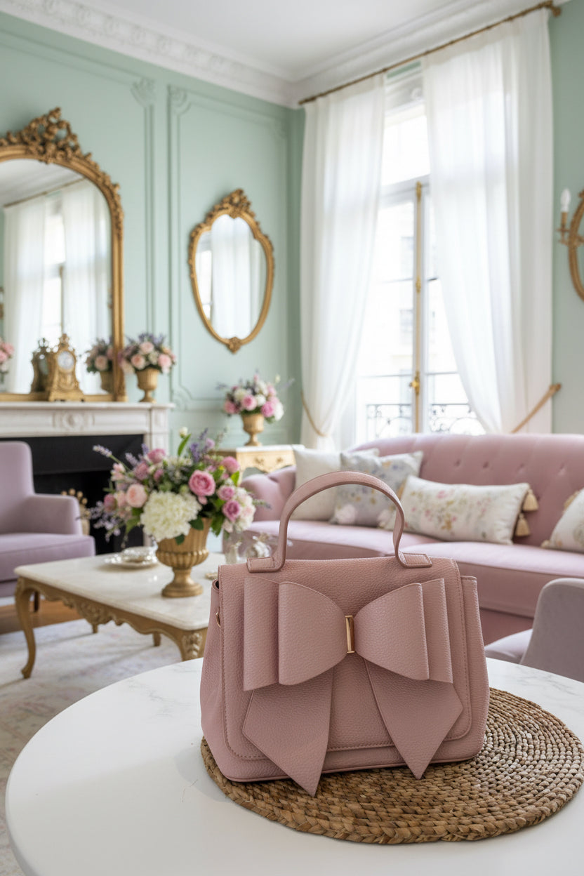 Sac dream control, similicuir rose avec grosse boucle