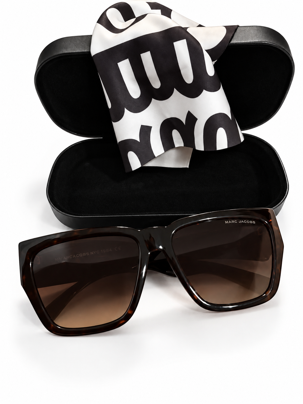 Lunettes de soleil Marc Jacobs oversize – Écaille brun foncé