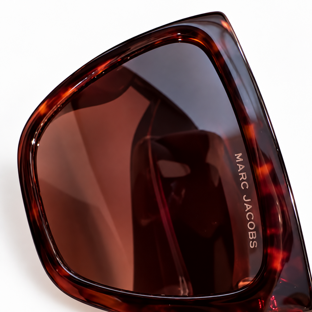 Lunettes de soleil Marc Jacobs oversize – Écaille brun foncé