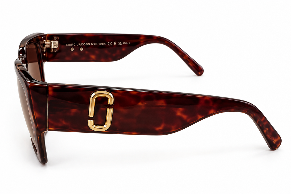 Lunettes de soleil Marc Jacobs oversize – Écaille brun foncé