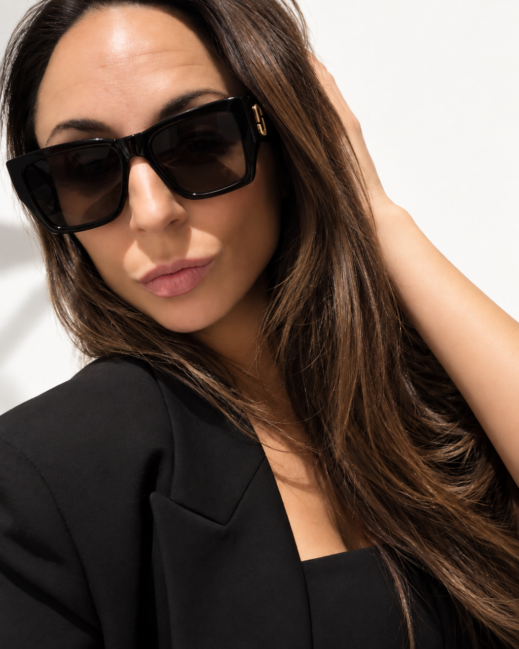 Lunettes de soleil Marc Jacobs oversize – Écaille brun foncé