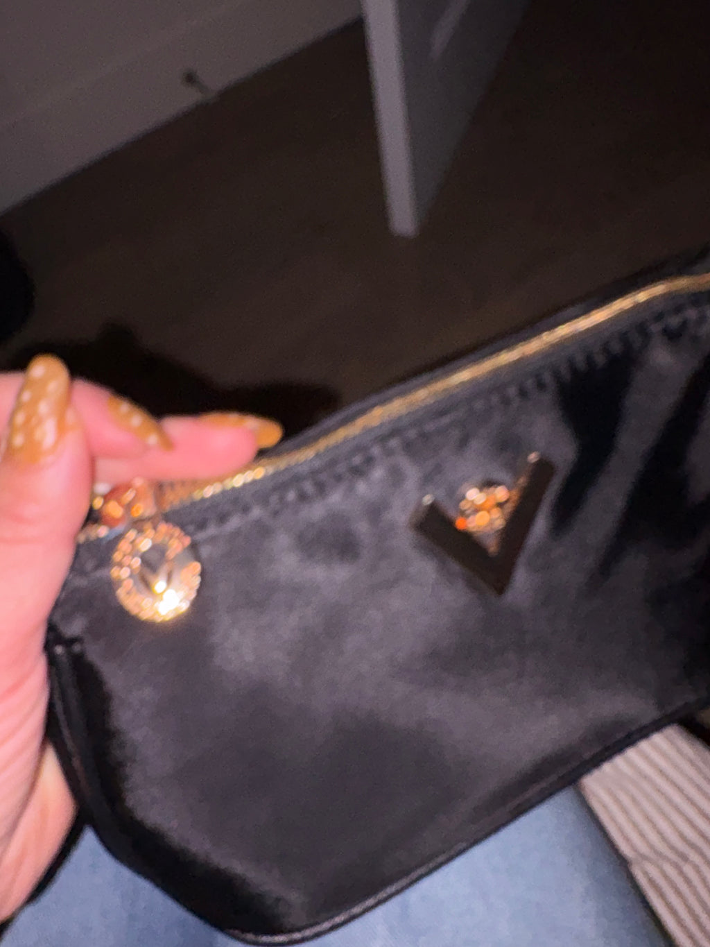 Sac bandoulière Valentino Orlandi noir avec portefeuille assorti