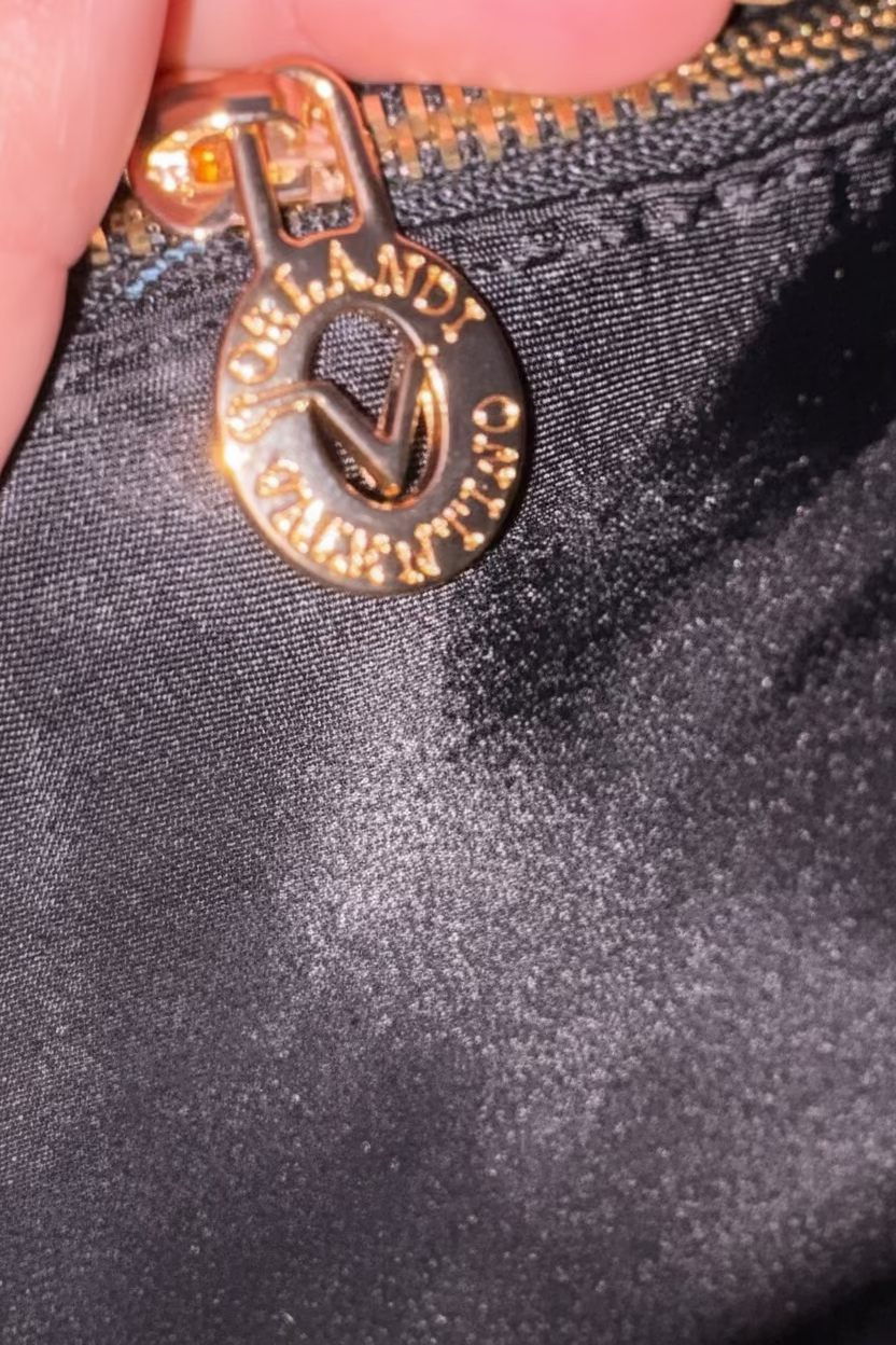 Sac bandoulière Valentino Orlandi noir avec portefeuille assorti