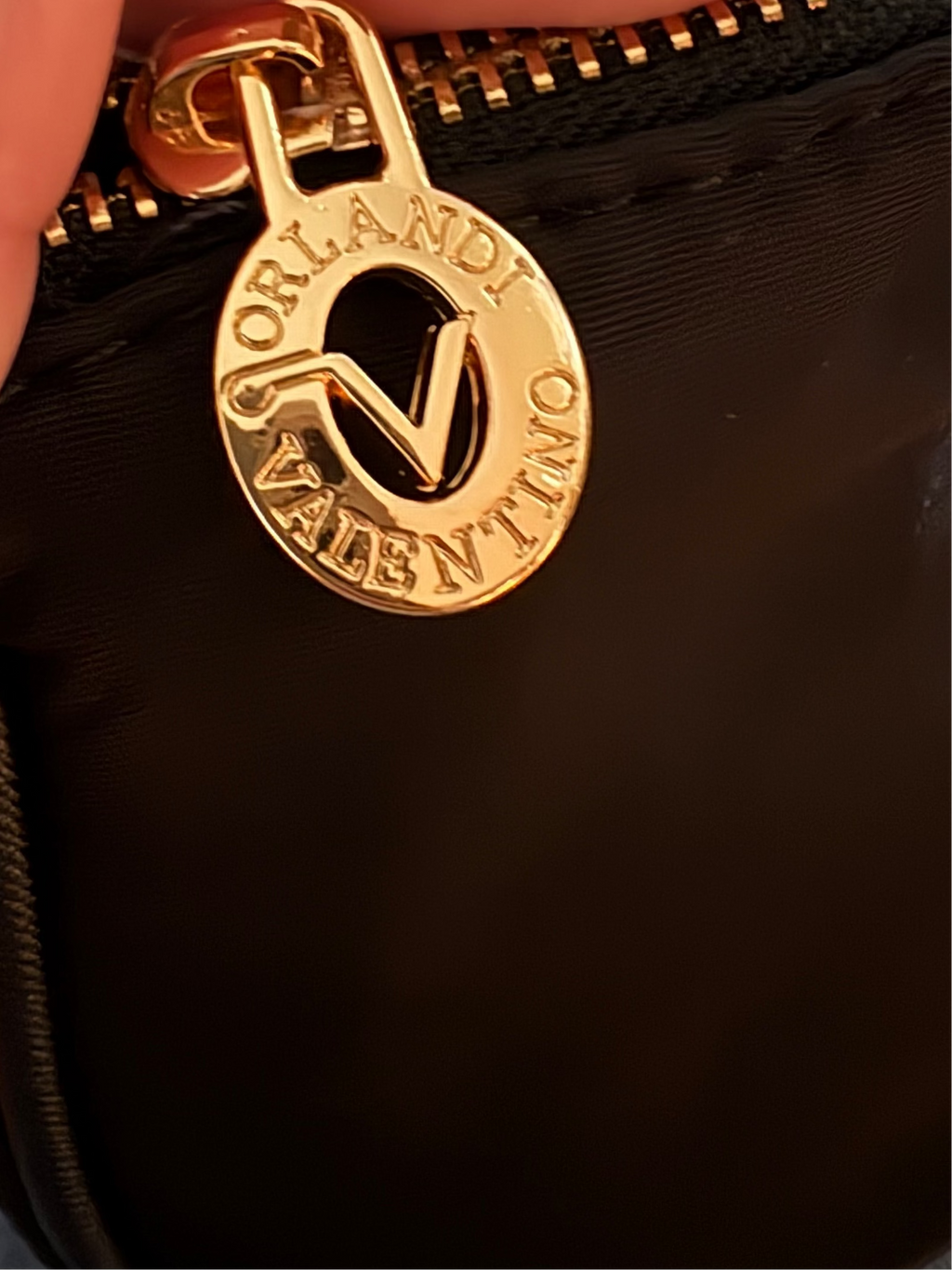 Sac bandoulière Valentino Orlandi noir avec portefeuille assorti