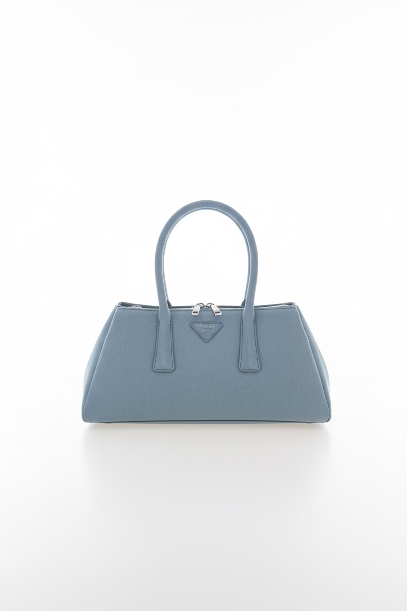Sac à main Valentino Orlandi en suède bleu poudré