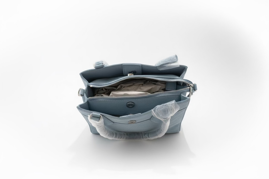 Sac à main Valentino Orlandi en suède bleu poudré