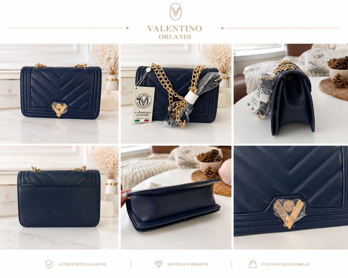 Sac bleu foncé Valentino Orlandi