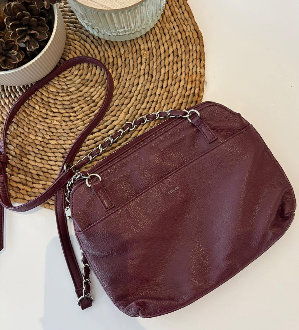 Sac à bandoulière bourgogne marque Colab