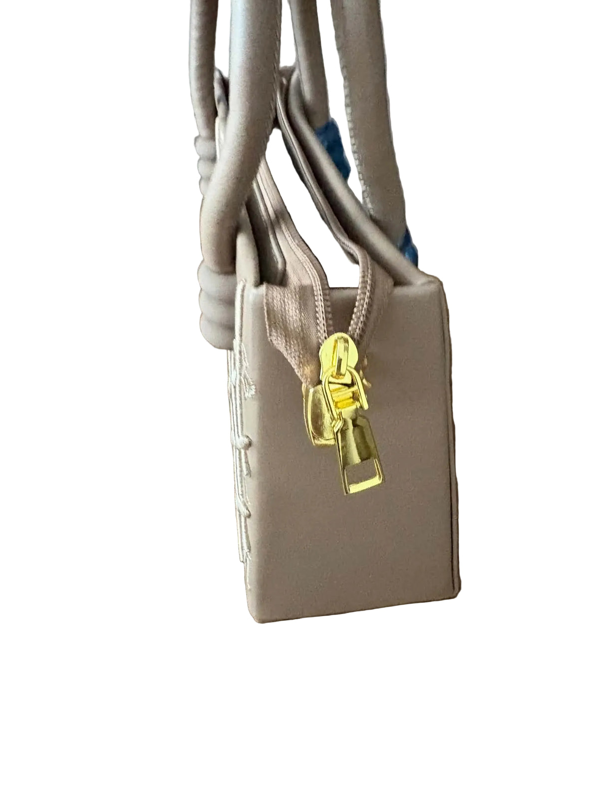Sac rigide taupe au motifs asiatique